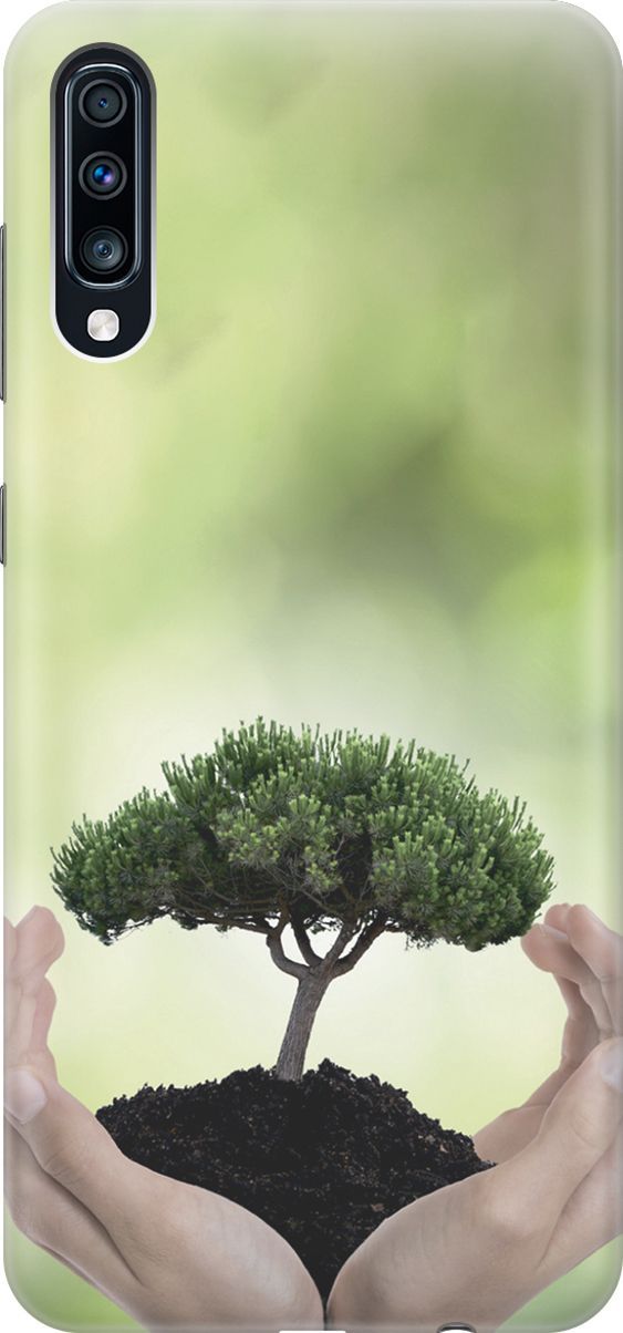 

Чехол на Samsung Galaxy A70/A70s с принтом "Оберегайте природу", Бежевый;зеленый, 2858