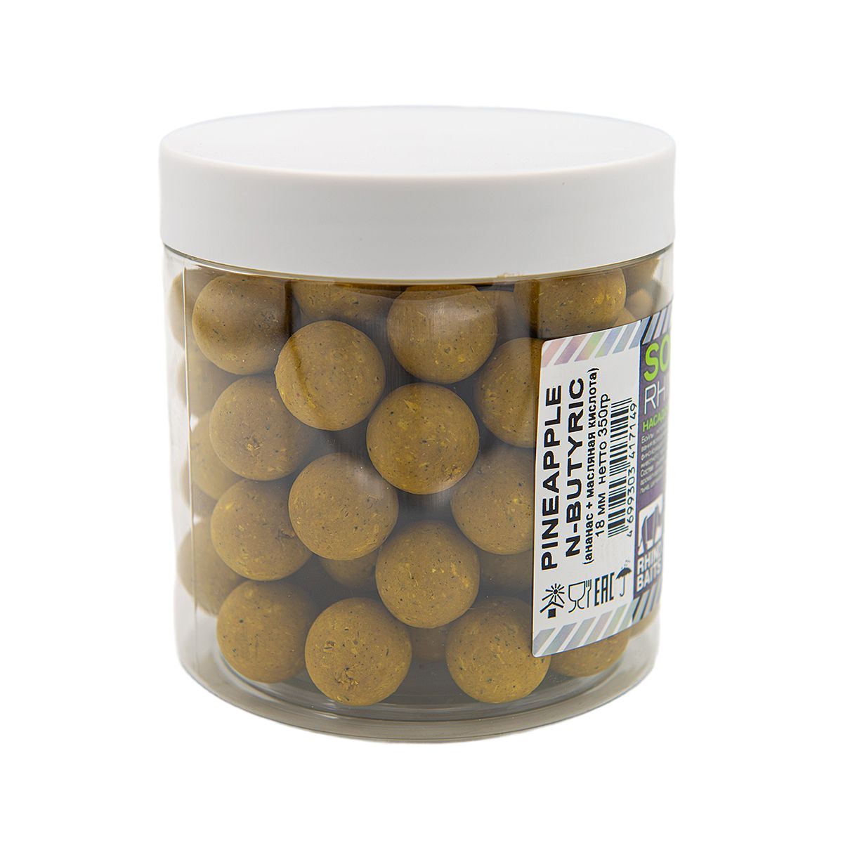 Бойлы RHINO BAITS Balanced Wafters Pineapple (ананас + N-Butyric) , 8мм, 60гр