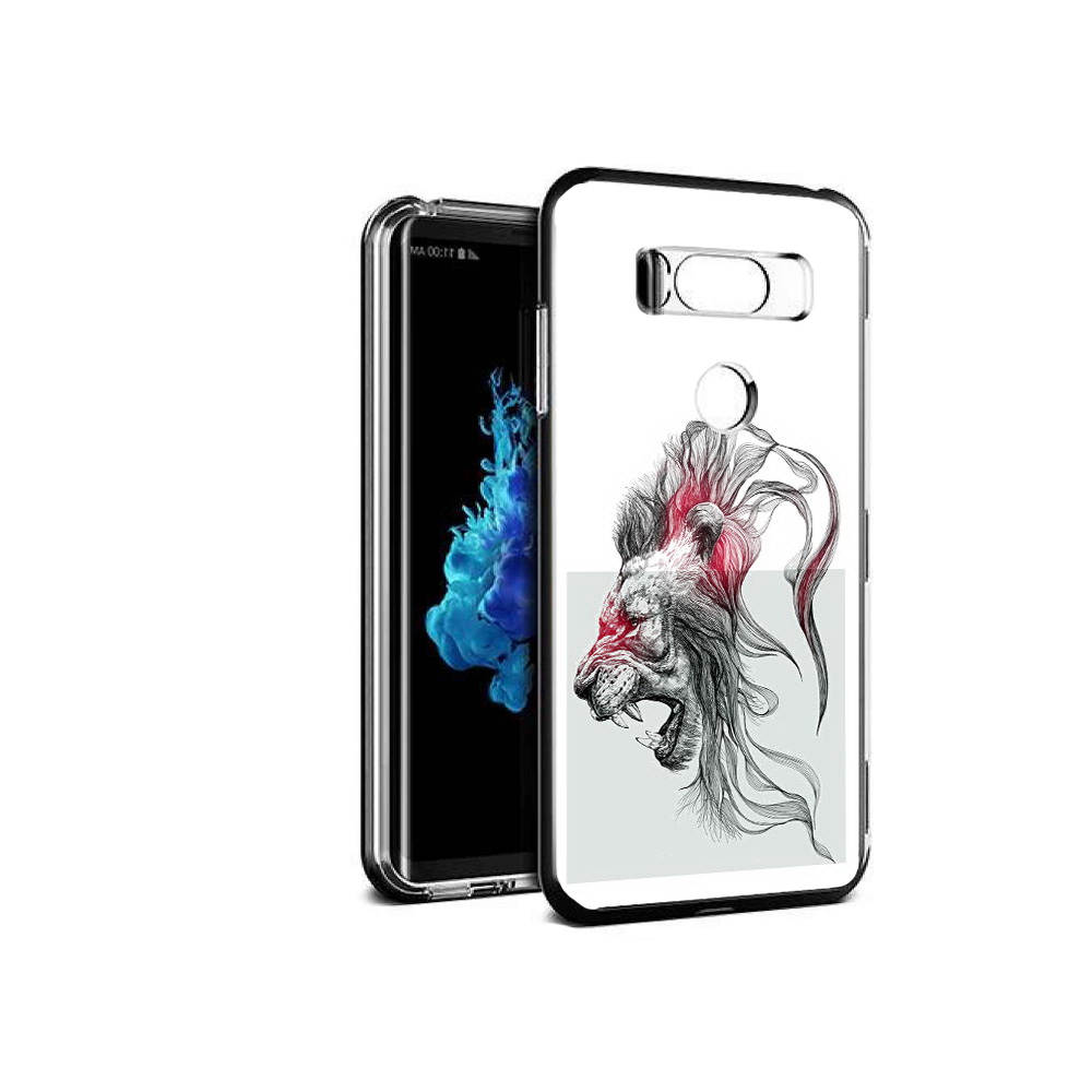 

Чехол MyPads Tocco для LG V30S разъяренный лев, Прозрачный, Tocco