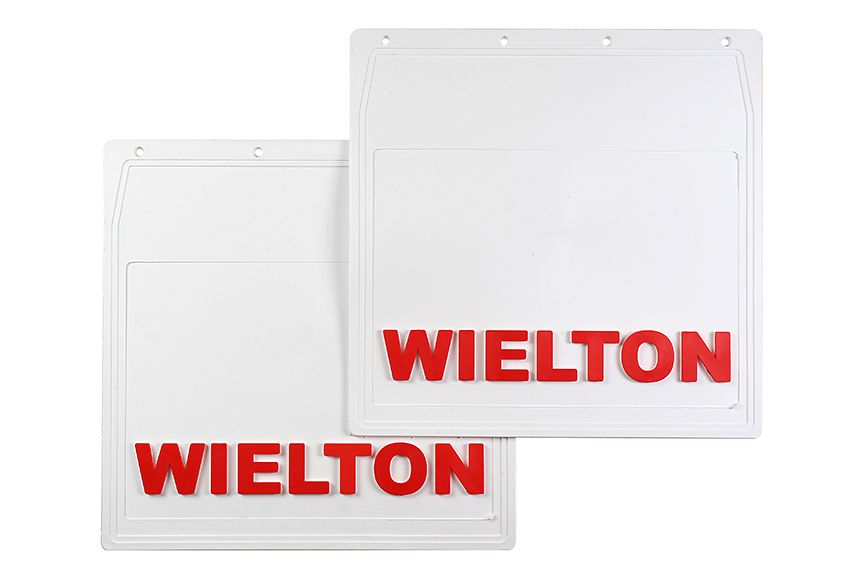 

Комплект брызговиков WIELTON 400*400 белая резина с красной надписью