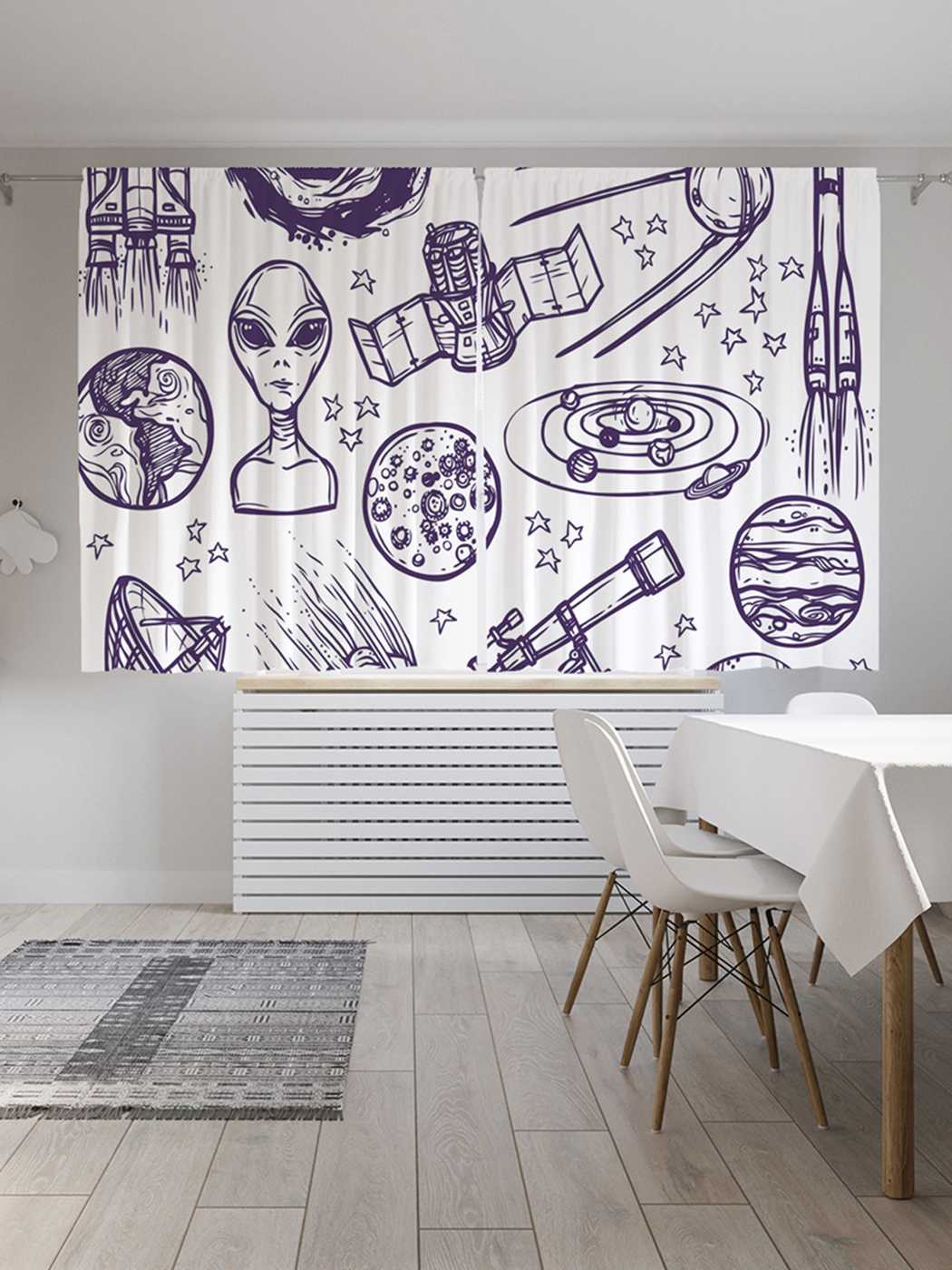 

Шторы с фотопечатью JoyArty "Космические ассоциации" из сатена, 290х180 см, Космические ассоциации