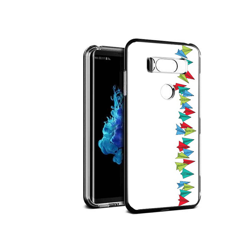 

Чехол MyPads Tocco для LG V30S самолетики из листочков, Прозрачный, Tocco
