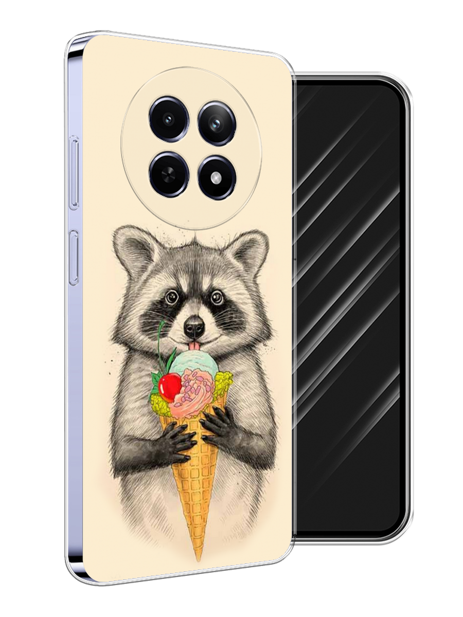 

Чехол Awog на Realme 12 5G "Енот с мороженым", Бежевый;серый, 2516450-1