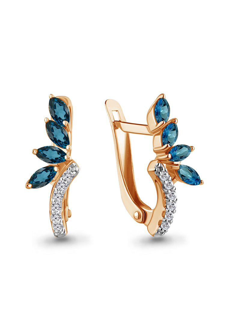 

Серьги из красного золота Kari Jewelry 4964508А.1, топаз\фианит, 4964508А.1