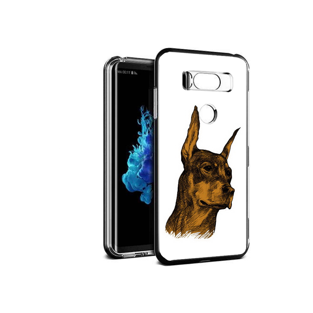 

Чехол MyPads Tocco для LG V30S скетч доберман, Прозрачный, Tocco