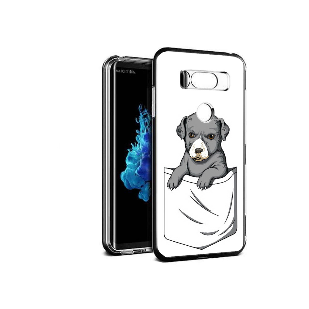 

Чехол MyPads Tocco для LG V30S собачка в кармане, Прозрачный, Tocco