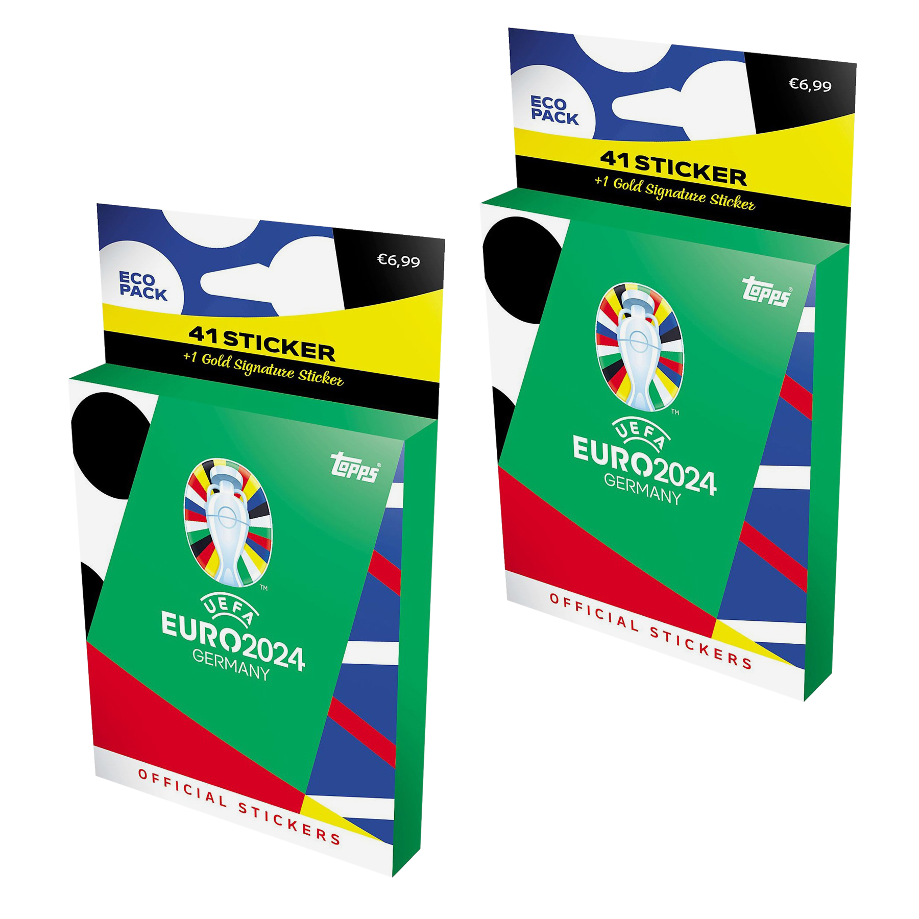 Наклейки Topps EURO 2024, 2 эко-блистера, 84 наклеек