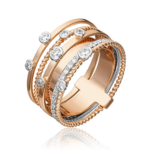 

Кольцо из комбинированного золота р. , PLATINA jewelry 01-5314-00-501-1111-67, фианит, 01-5314-00-501-1111-67