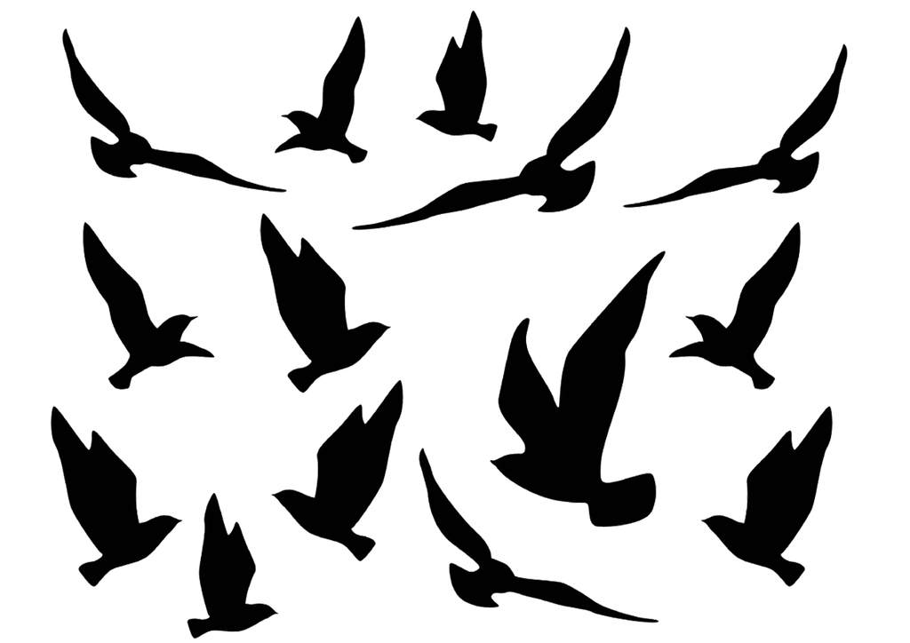 фото Наклейки стикеры силуэты хищных птиц, вариант 14 торнадика