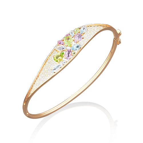 

Браслет из золота с топазом/аметистом р. 16 PLATINA jewelry 05-0544-00-221-1130-46, 05-0544-00-221-1130-46