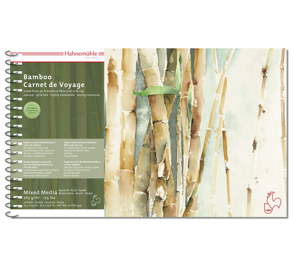 

Альбом из бамбуковой бумаги на спирали Hahnemuhle "Bamboo" 15,3x25 см 15 л 265 г