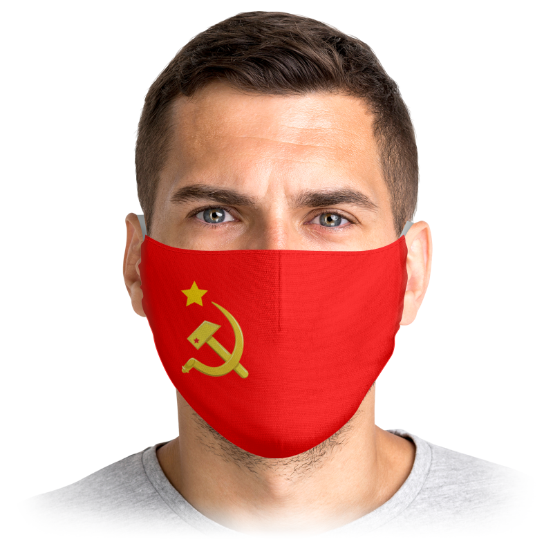 

Многоразовая маска Printio Серп и молот красная M, Серп и молот