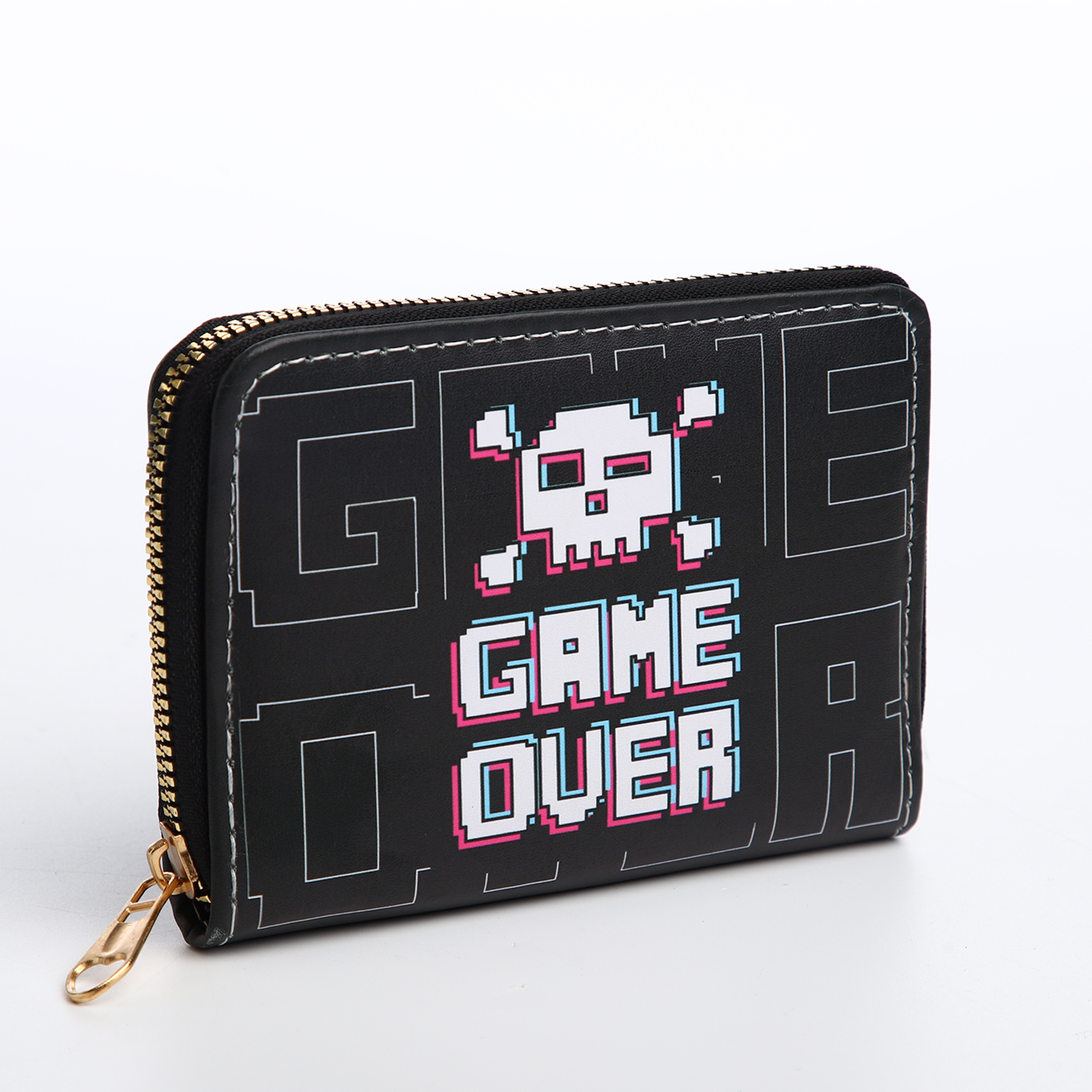 

Кошелёк детский Выбражулька на молнии, цвет чёрный, Черный, Game over
