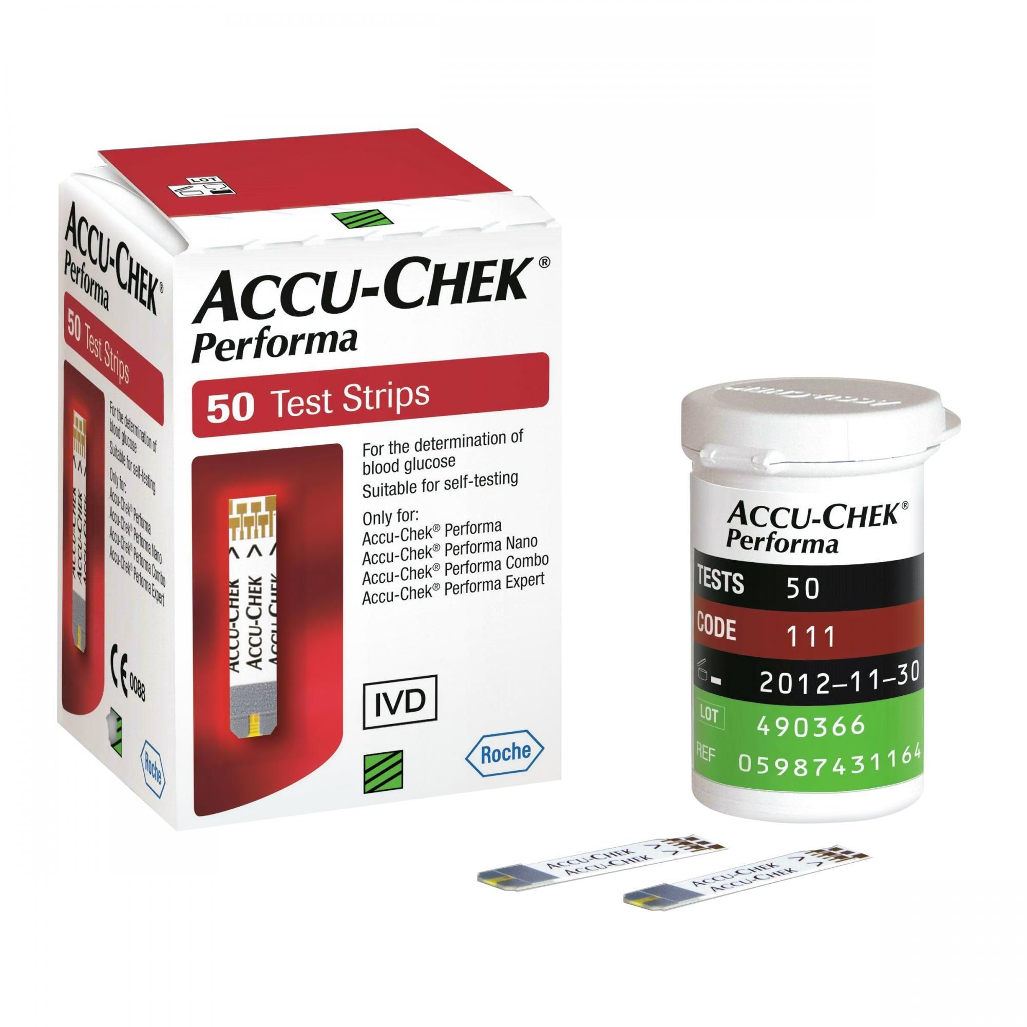 Тест-полоски для глюкометра Accu-Chek Performa, 50 шт