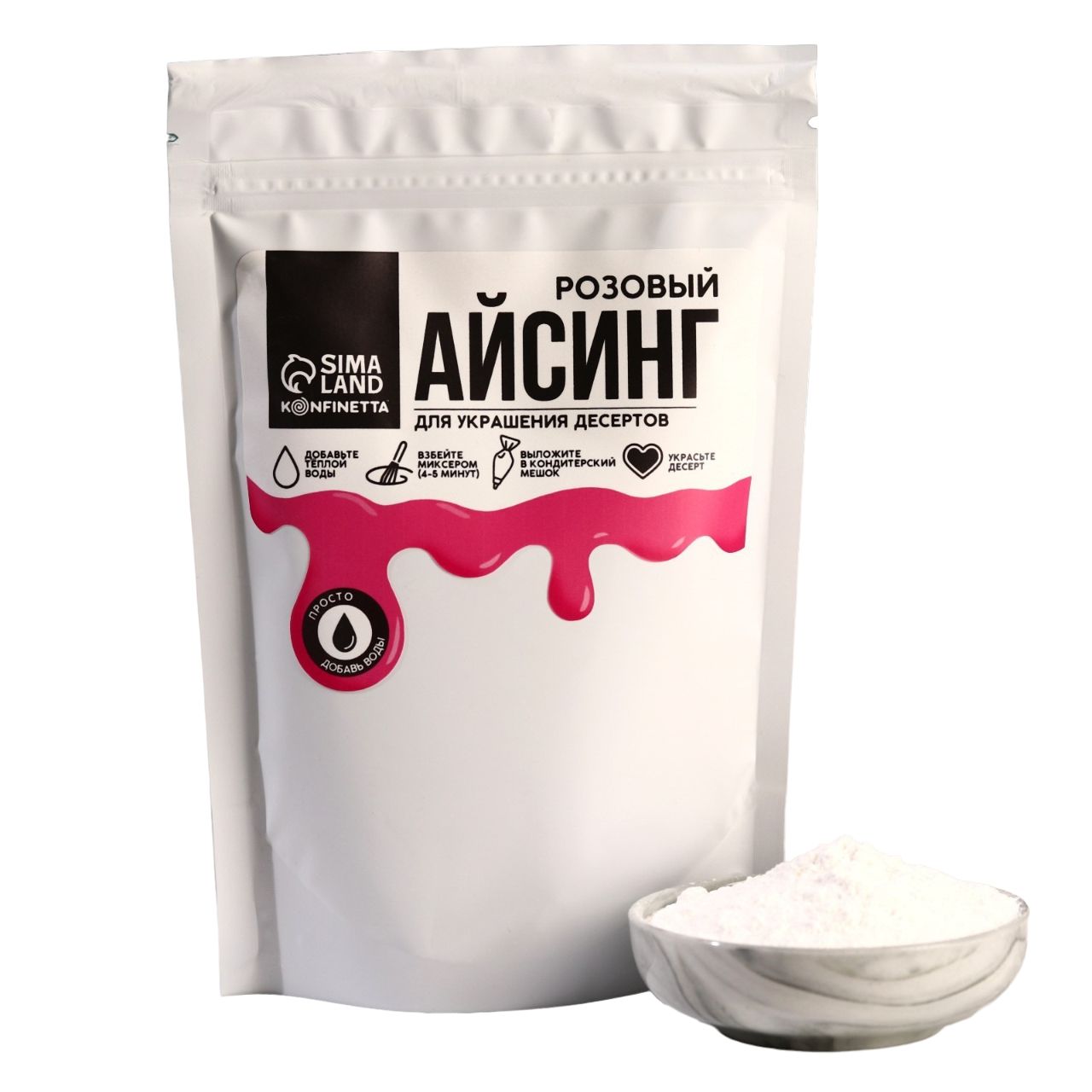 

KONFINETTA Айсинг розовый KONFINETTA, 200 г.