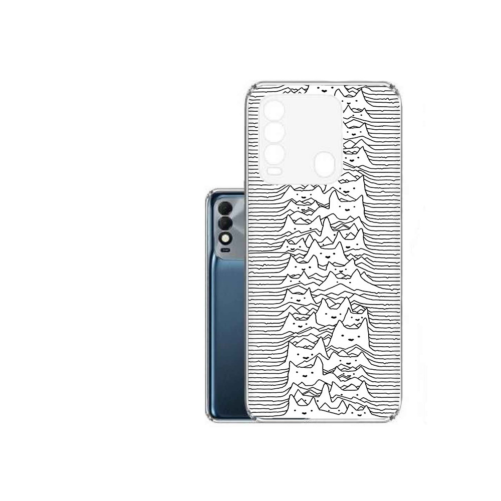 

Чехол MyPads Tocco для Tecno Spark 8 черно белые коты 3D, Прозрачный, Tocco