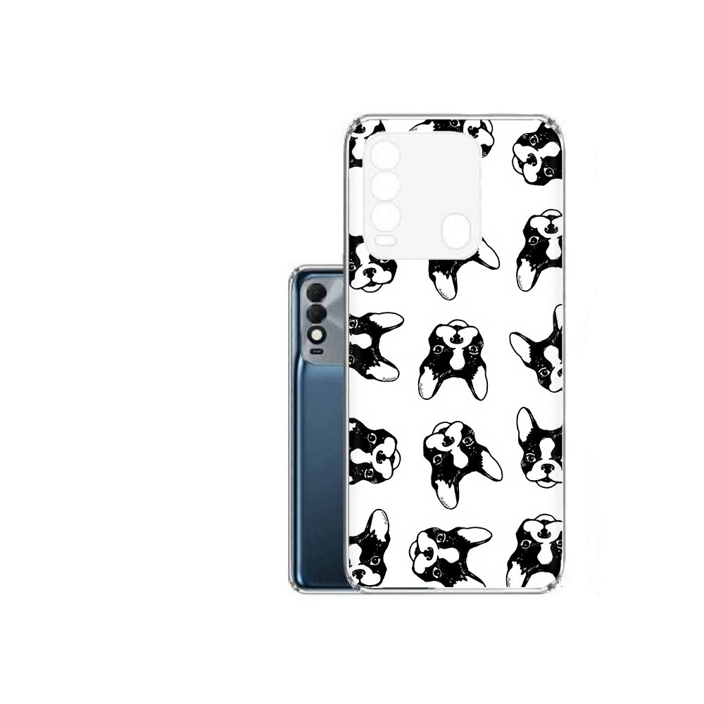 

Чехол MyPads Tocco для Tecno Spark 8 черно белые собачки, Прозрачный, Tocco