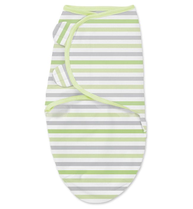 

Конверт на липучке Summer Infant Swaddleme S/M серо-зеленые полоски, Swaddleme