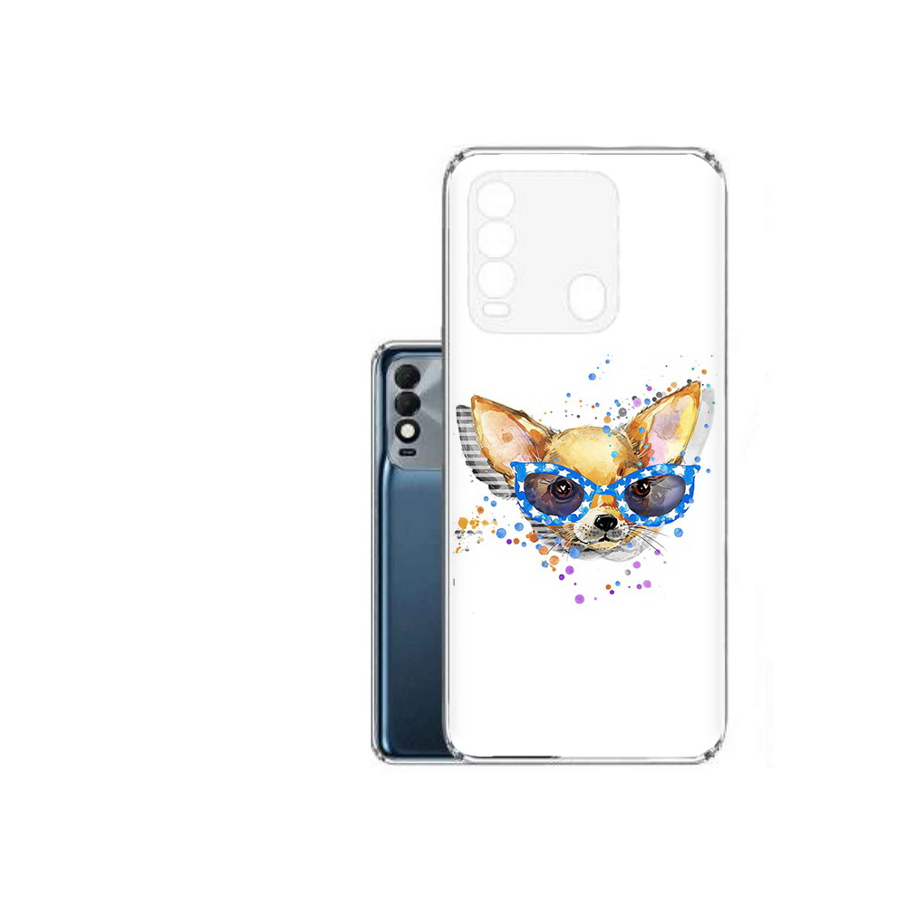 

Чехол MyPads Tocco для Tecno Spark 8 чихуа-хуа в очках, Прозрачный, Tocco