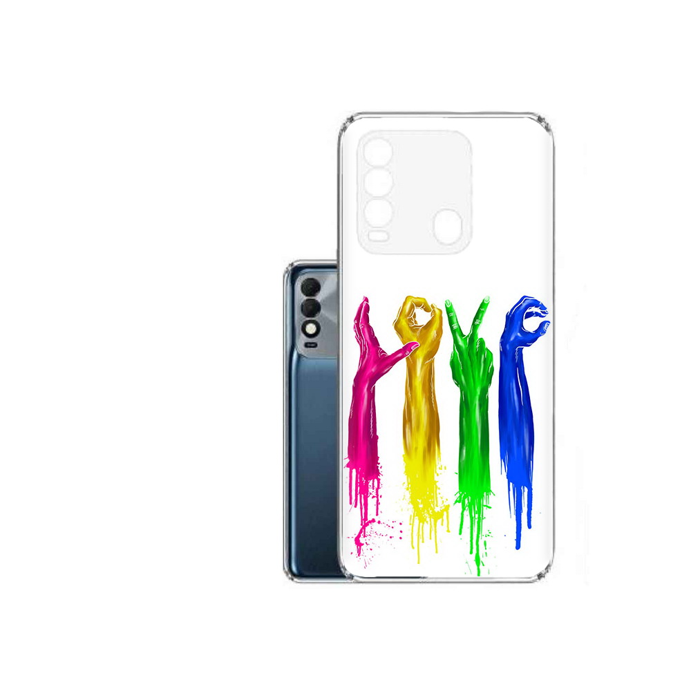 

Чехол MyPads Tocco для Tecno Spark 8 яркие руки love, Прозрачный, Tocco