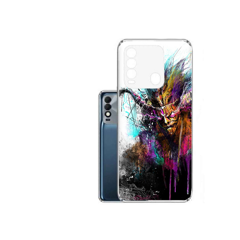 

Чехол MyPads Tocco для Tecno Spark 8 яркий дьявол, Прозрачный, Tocco