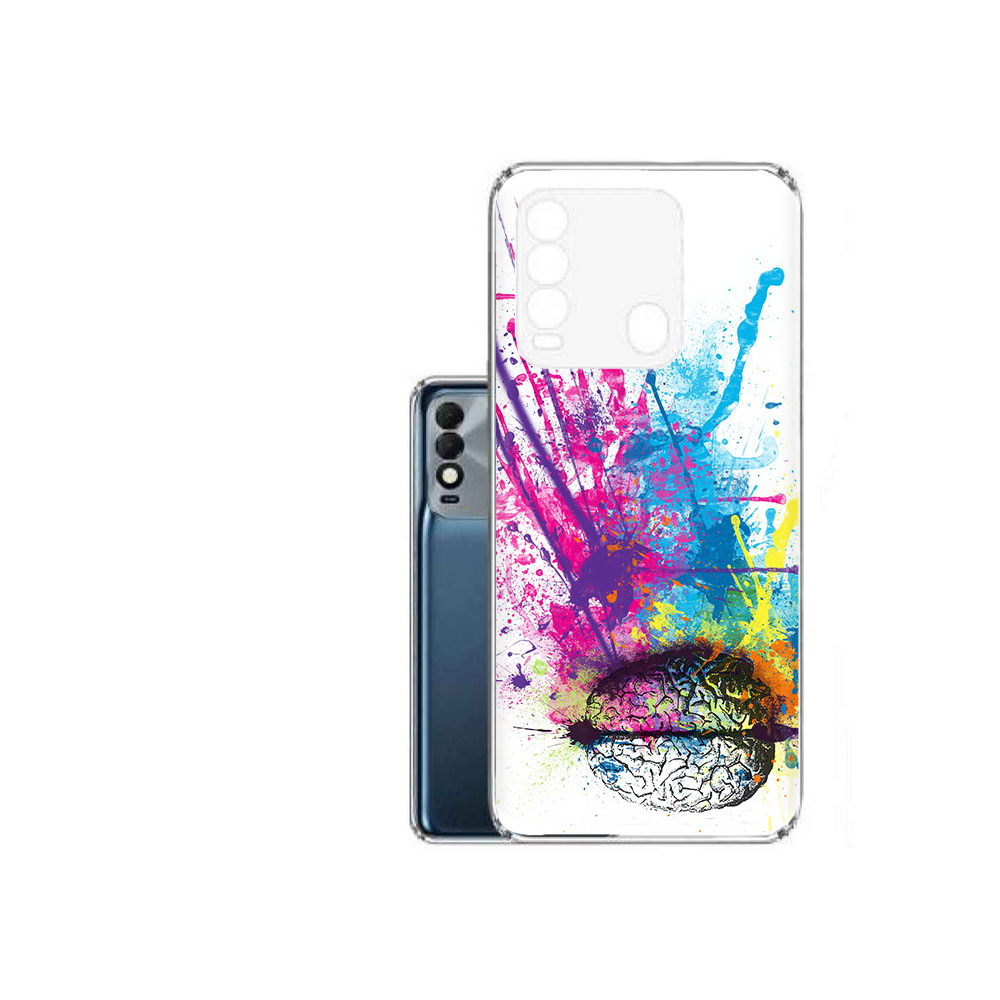 

Чехол MyPads Tocco для Tecno Spark 8 яркий красочный мозг, Прозрачный, Tocco