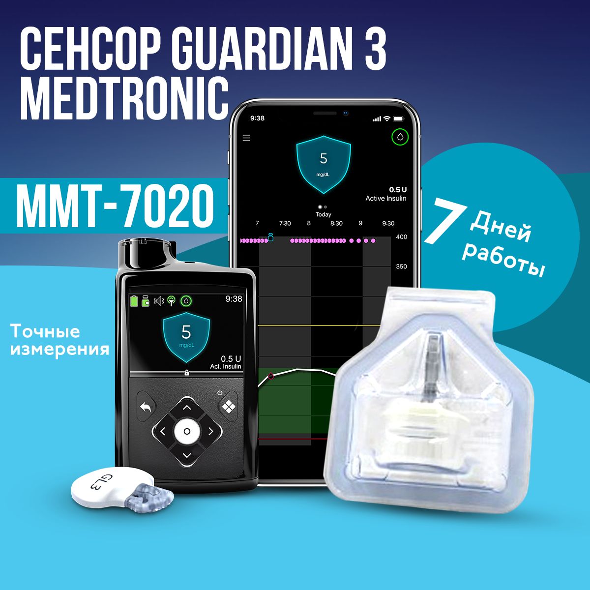 Сенсор  Medtronic Guardian 3 для измерения сахара в крови