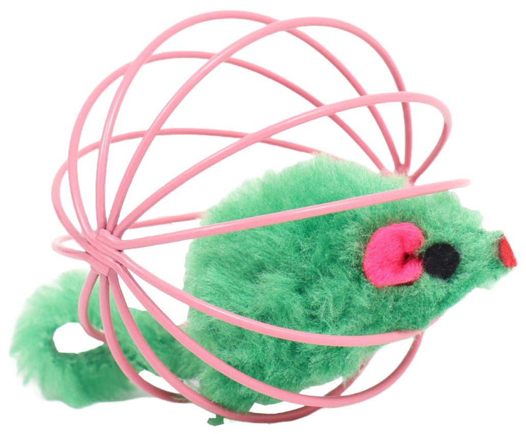 фото Игрушка мышь в шаре, 6 см, розовая,зелёная пижон