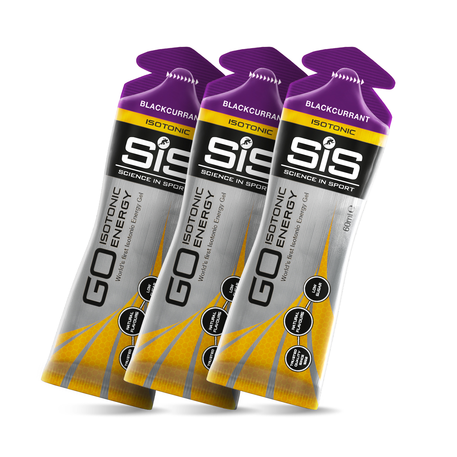 Гель изотонический углеводный, SiS GO Isotonic Energy Gels, 3х60мл., вкус Черная смородина