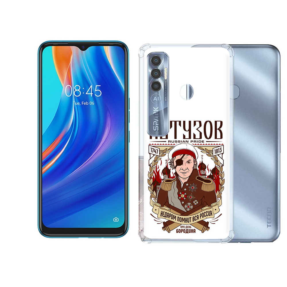 

Чехол MyPads Tocco для Tecno Spark 7 Pro Кутузов, Прозрачный, Tocco