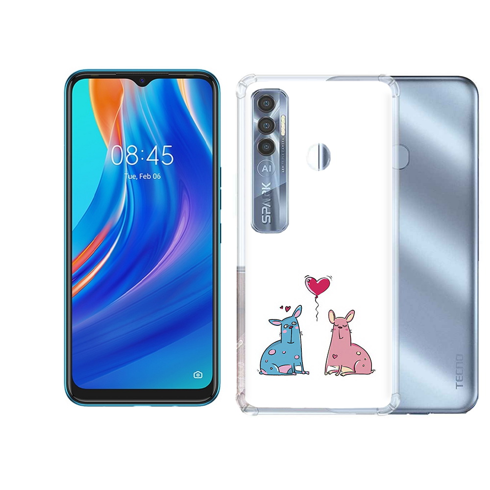 

Чехол MyPads Tocco для Tecno Spark 7 Pro Лама любовь, Прозрачный, Tocco