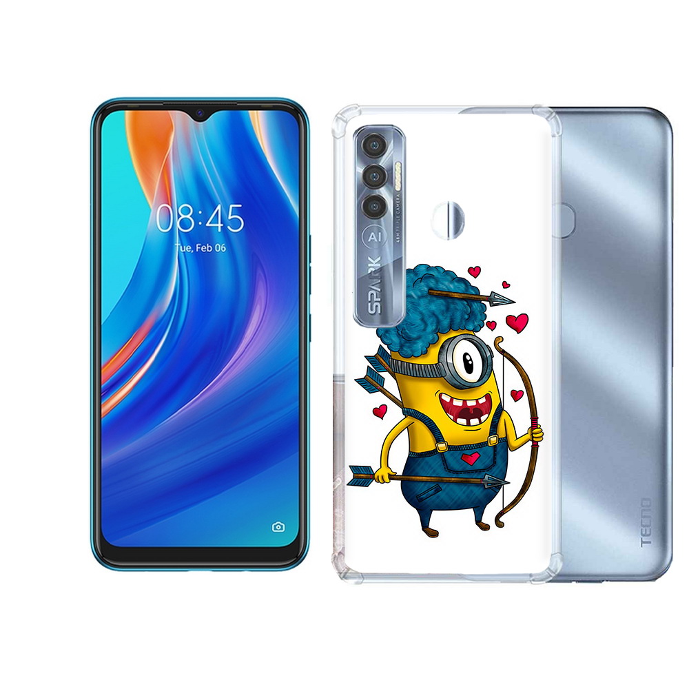 

Чехол MyPads Tocco для Tecno Spark 7 Pro Миньон купидон, Прозрачный, Tocco