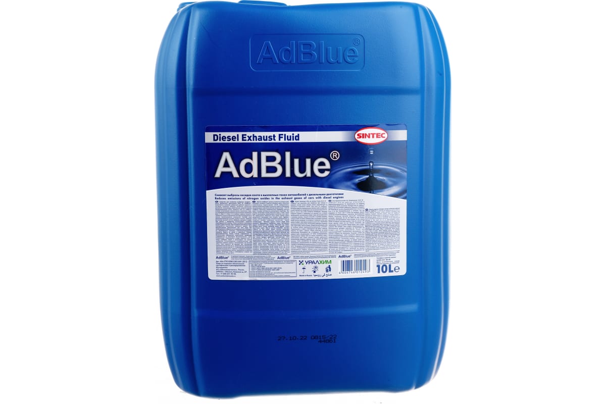 Жидкость AdBlue Sintec 10 л, для системы SCR дизельных двигателей, 804