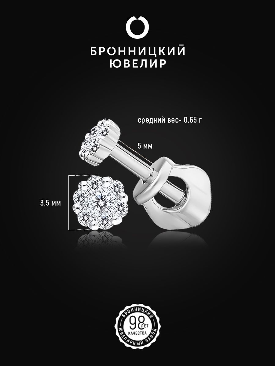 

Серьги из серебра Бронницкий ювелир С630-602, фианит, С630-602