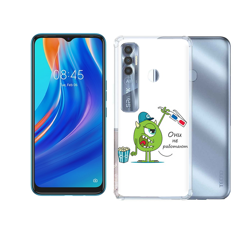 

Чехол MyPads Tocco для Tecno Spark 7 Pro Очки не работают, Прозрачный, Tocco