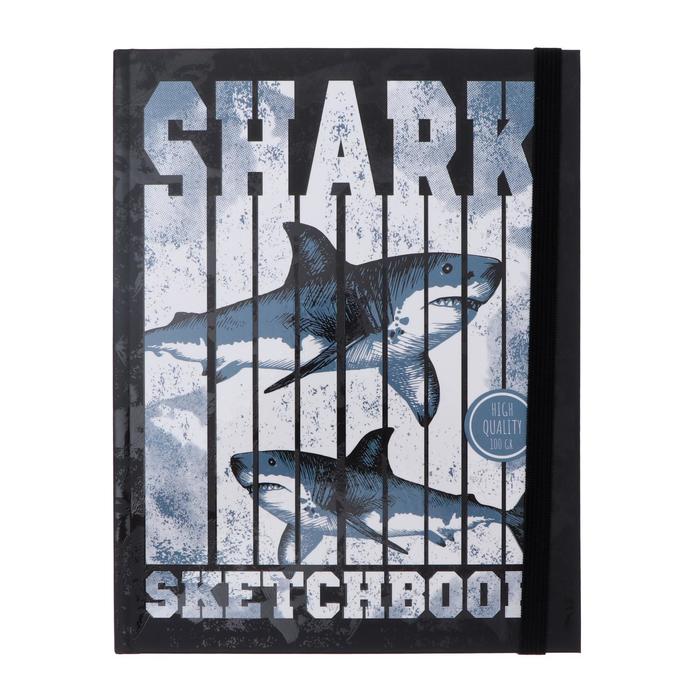 

Скетчбук Миленд А5, 40 л Shark, твёрдая обложка, матовая, резинка, блок 100 г/м²