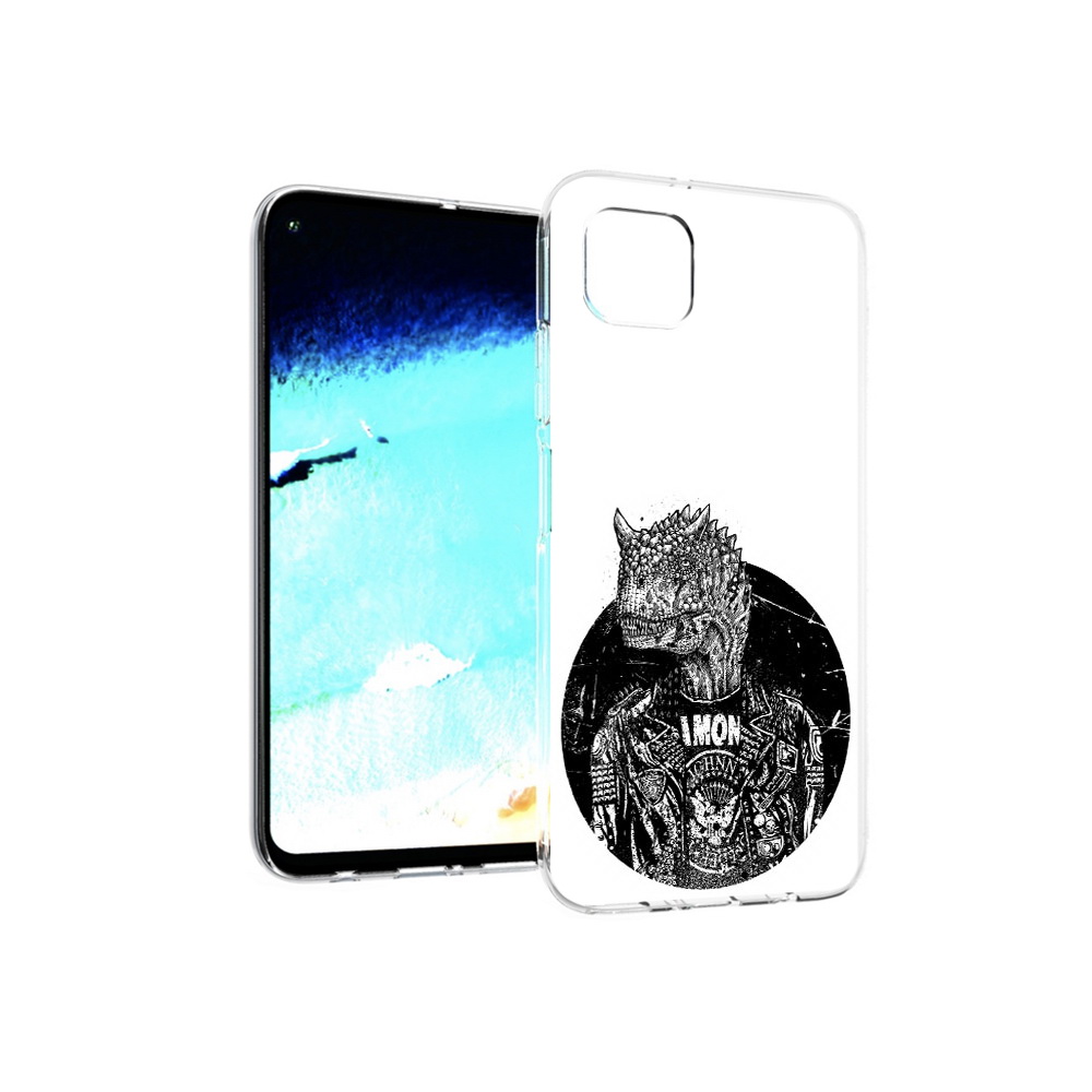 

Чехол MyPads Tocco для Huawei Nova 6 SE динозавр в куртке, Прозрачный, Tocco