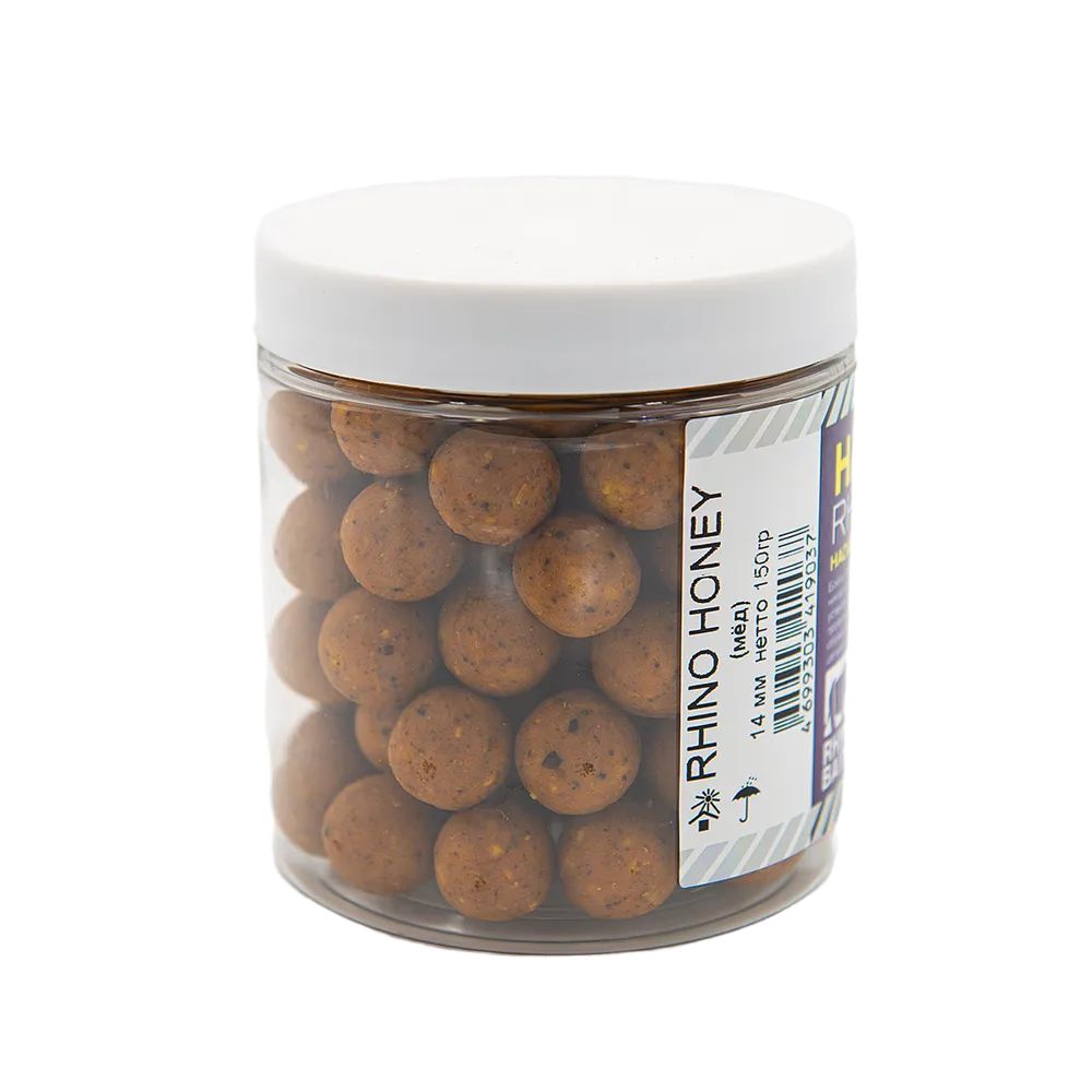 

Бойлы насадочные Rhino Honey (мед), 14 мм, банка 150 гр