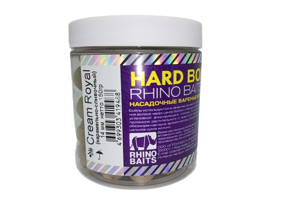 

Бойлы RHINO BAITS Balanced Wafters Cream Royal (карамельно-сливочный), 8мм, 60грамм