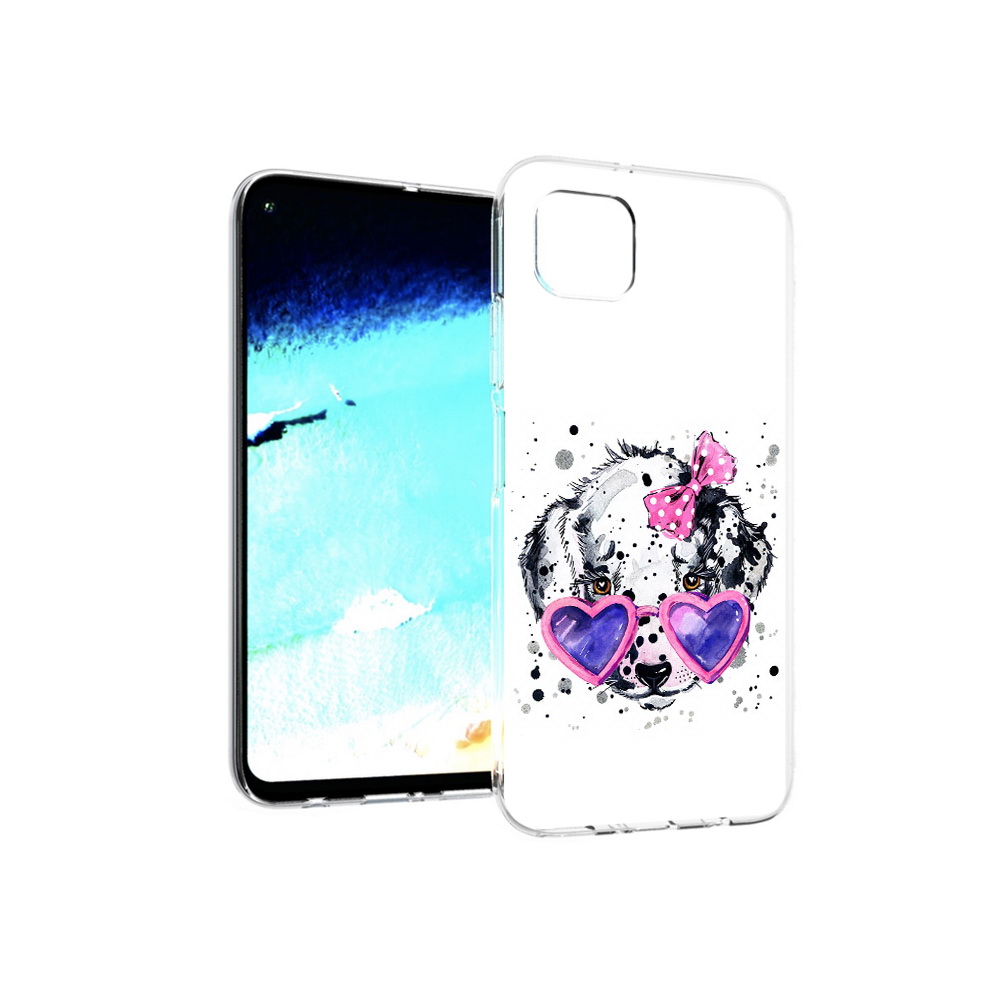 

Чехол MyPads Tocco для Huawei Nova 6 SE долматинец в очках, Прозрачный, Tocco