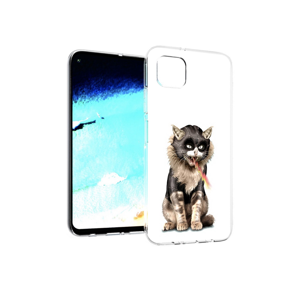 

Чехол MyPads Tocco для Huawei Nova 6 SE дьяволский кот, Прозрачный, Tocco
