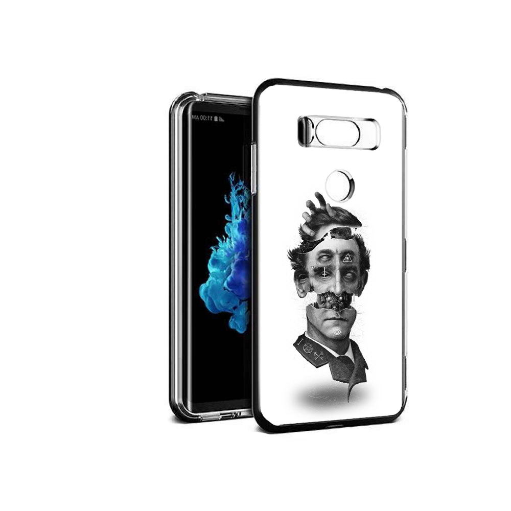 

Чехол MyPads Tocco для LG V30S страшное лицо абстракция, Прозрачный, Tocco