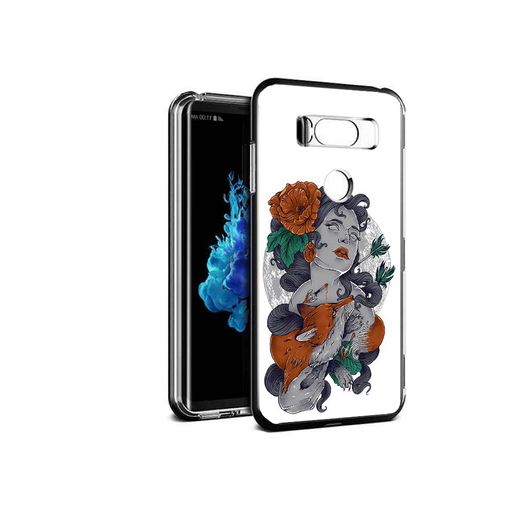 

Чехол MyPads Tocco для LG V30S темная девушка с лисой, Прозрачный, Tocco