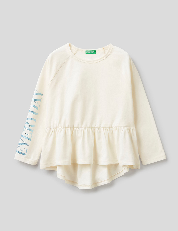 

Футболка для девочек Benetton цв. желтый р.170, 21A_3ATNC15ER