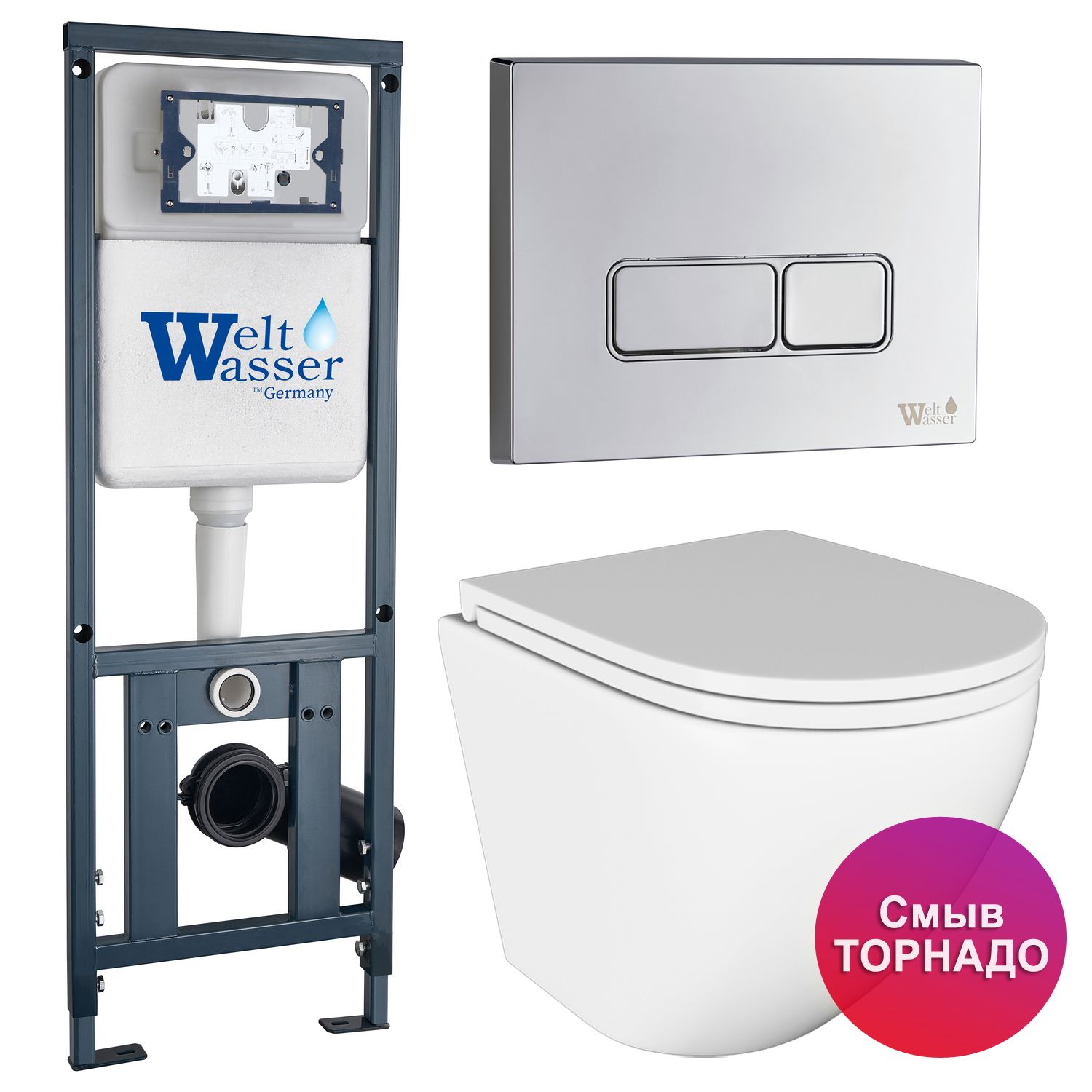 

Инсталляция Weltwasser Mar 410+Кнопка Mar 410SE CR хром+StellaT JK1101010 белый унитаз, Marberg JKS110410SE