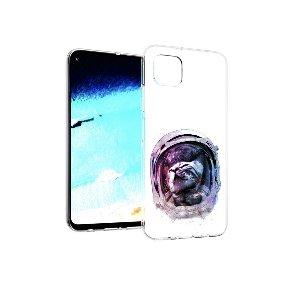 Чехол MyPads Tocco для Huawei Nova 6 SE кот в шлеме