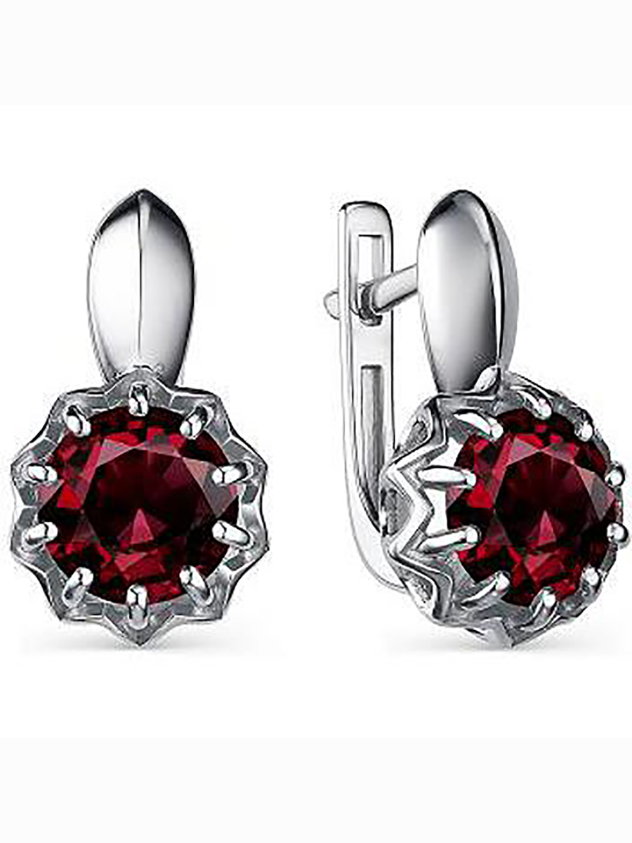 

Серьги с 2 гранатами из серебра Алкор серебро 02-2146_00ГР-00, 02-2146_00ГР-00