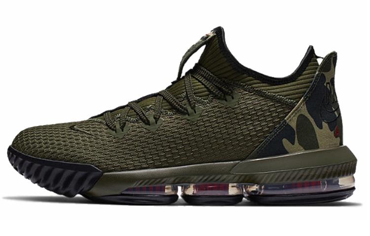 

Кроссовки унисекс Nike Lebron 16 Low Camo хаки 43 EU, Lebron 16 Low Camo