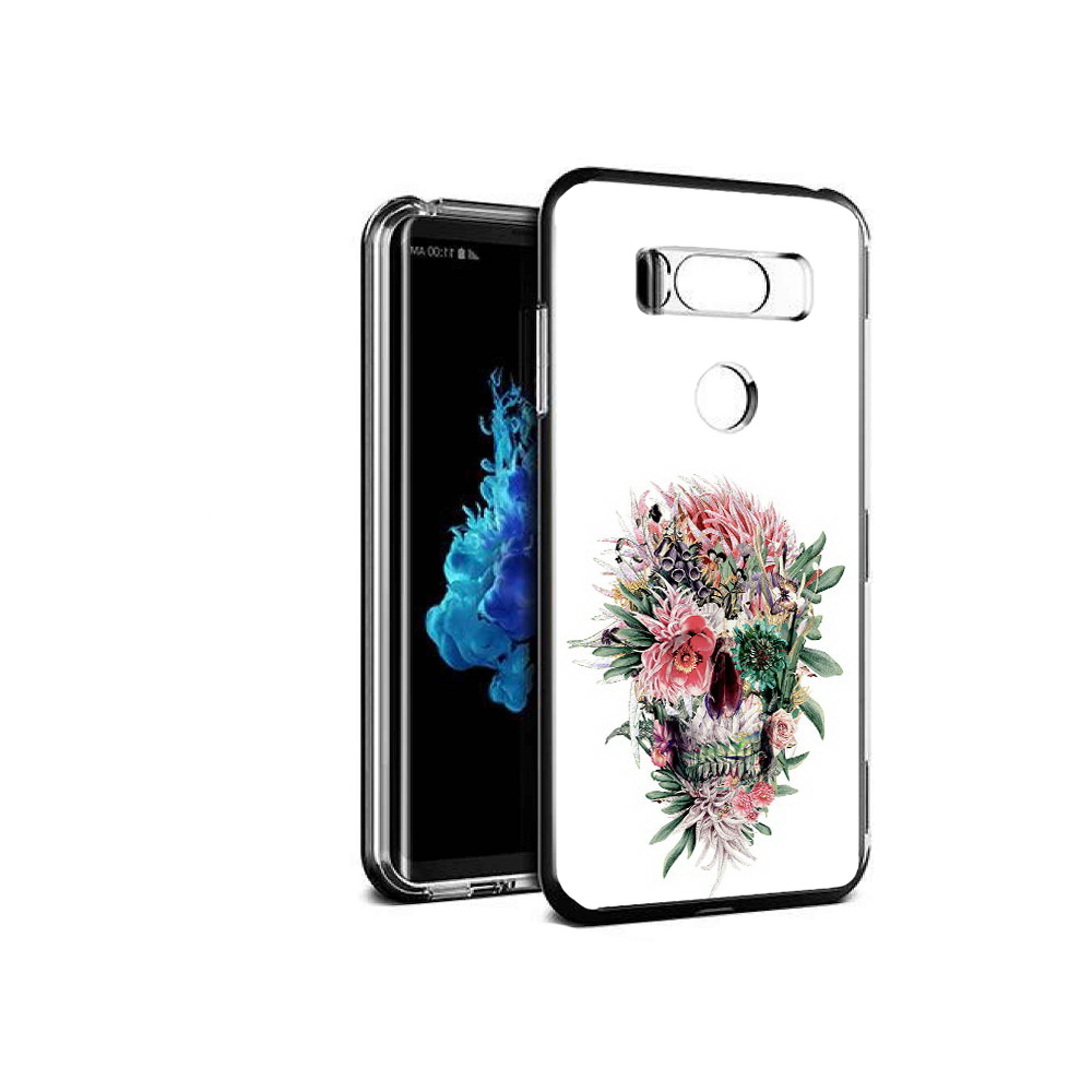 

Чехол MyPads Tocco для LG V30S череп из цветов, Прозрачный, Tocco