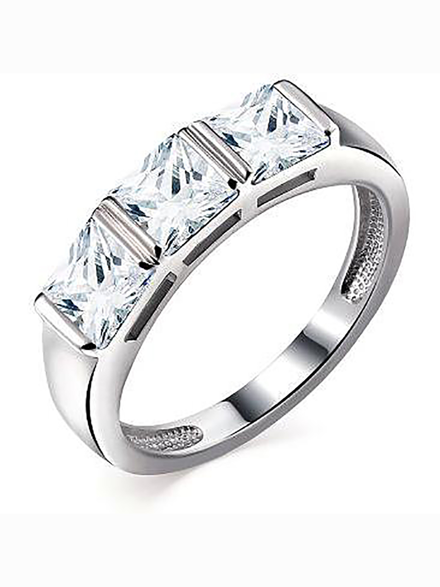 

Кольцо с 3 фианитами из серебра р. 15,5 Алкор серебро 01-2010_00КЦ-00, 01-2010_00КЦ-00